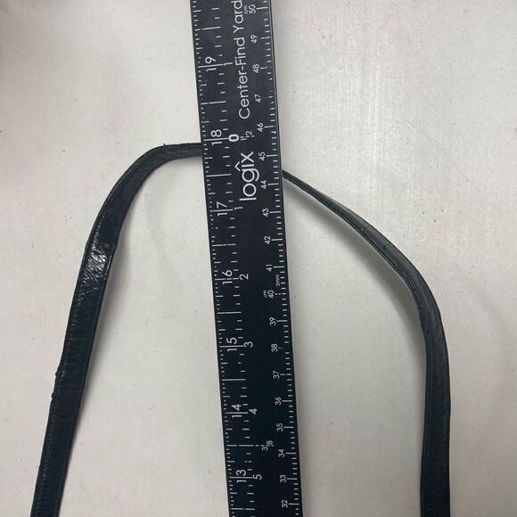 LUV. U.S.A.Women’s Genuine Eel Skin Crossbody Handbag 9.5X3.5X14 Black - Picture 4 of 12